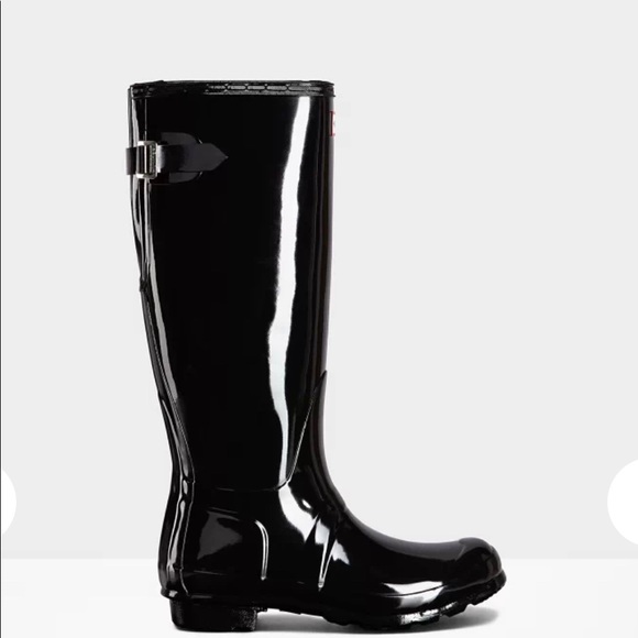 Black glossy hunter boots - Picture 1 of 7